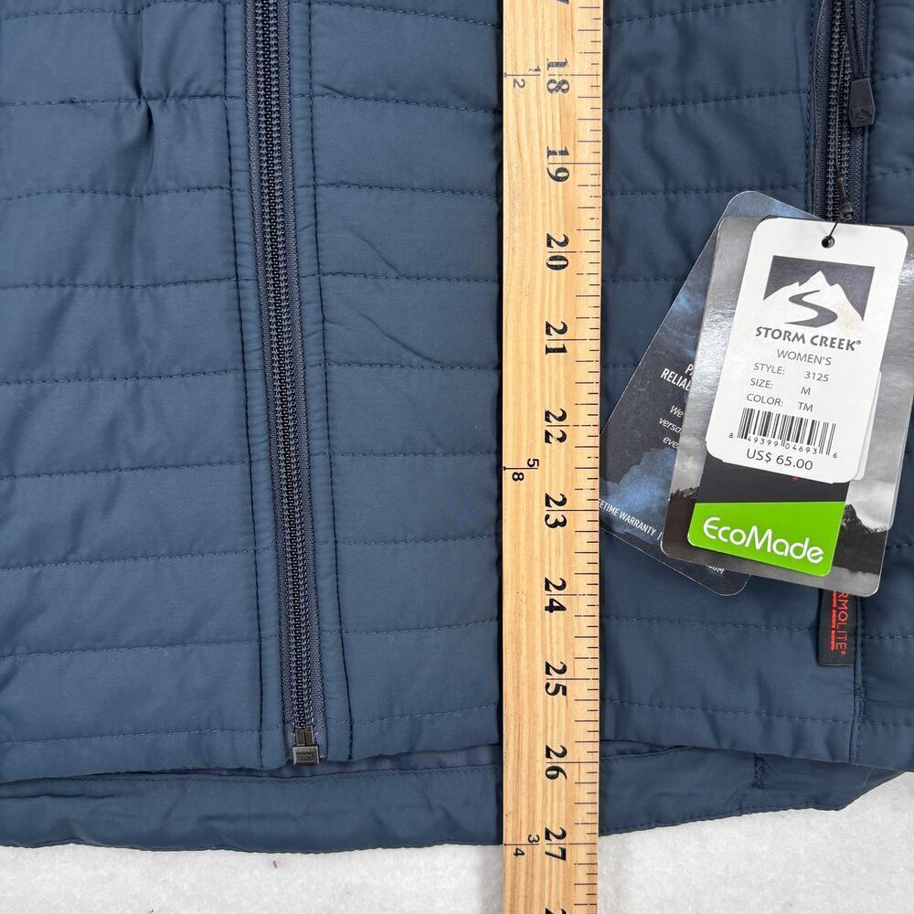 Storm Creek Vest Womens Size M Blue Quilted Full Zip Gerber Life Chest Logo - Picture 11 of 13